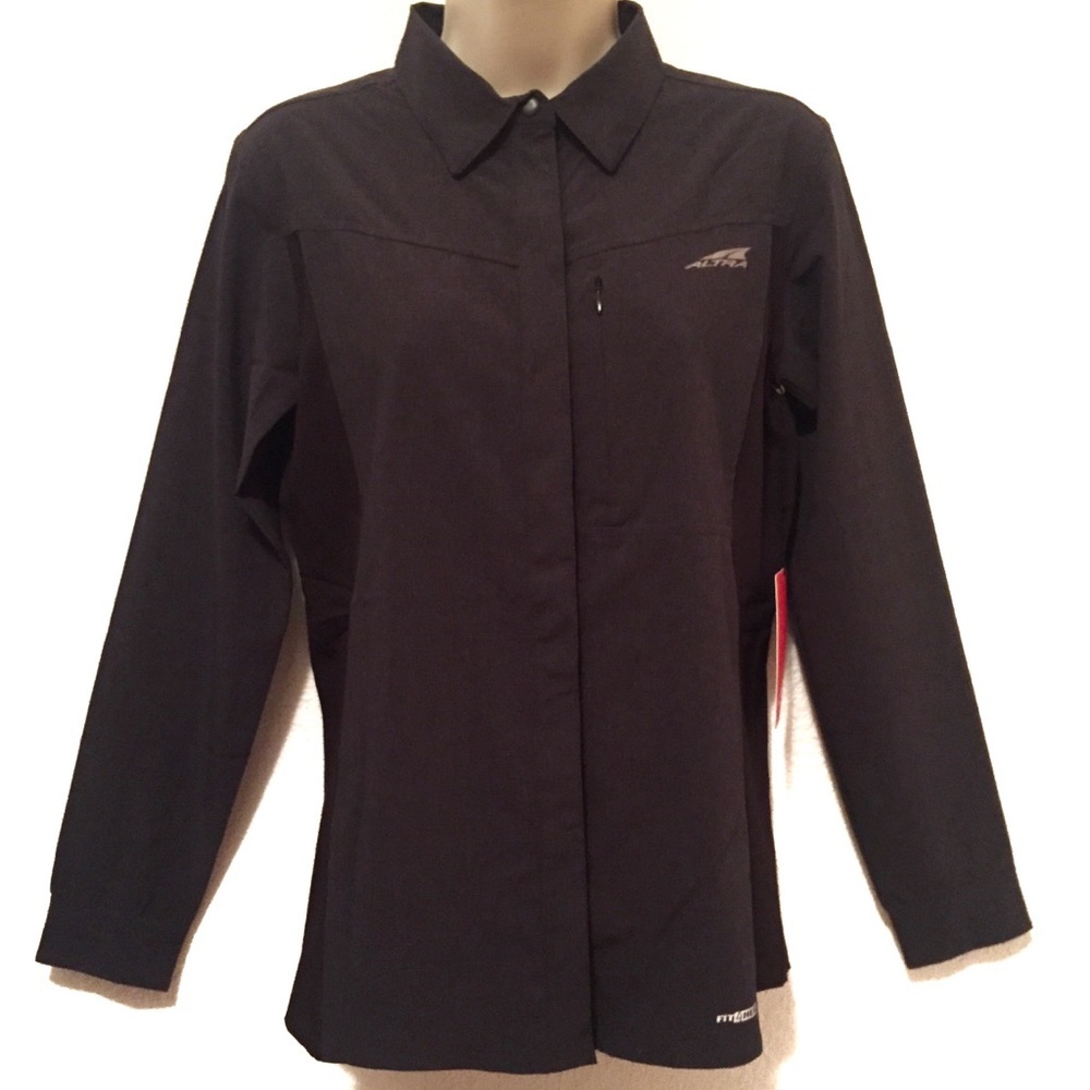 NWT Altra Trail Running Snap Front Black Shirt XS